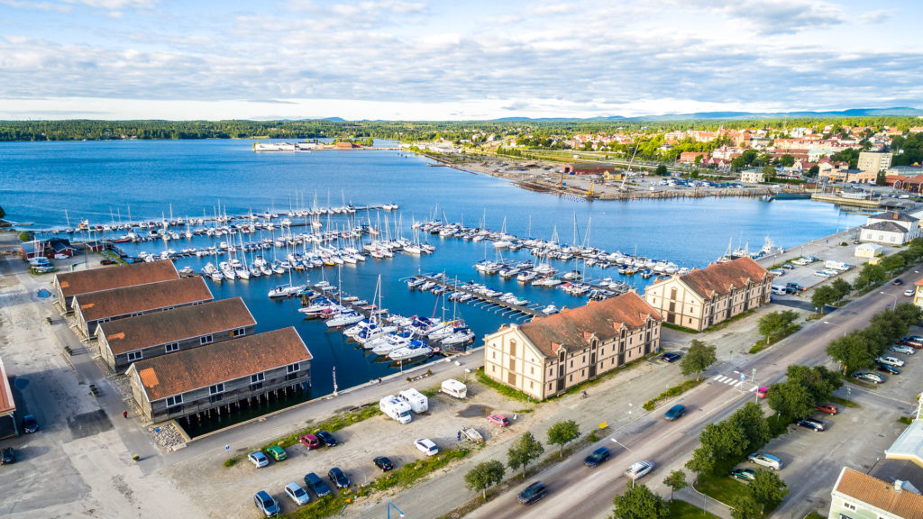 Hudik Flygfoto Hamnen Hudiksvall