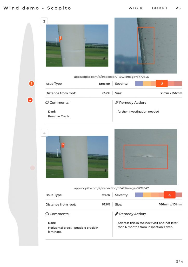 Exempelrapport efter utförd inspektion av vindkraftverk